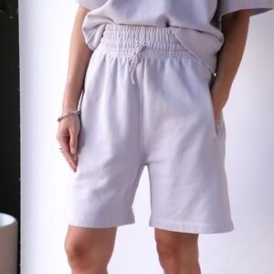 AGOLDE Boxing Fleece Shorts Small Purple Cotton Lounge Casual Athleisure Minimal